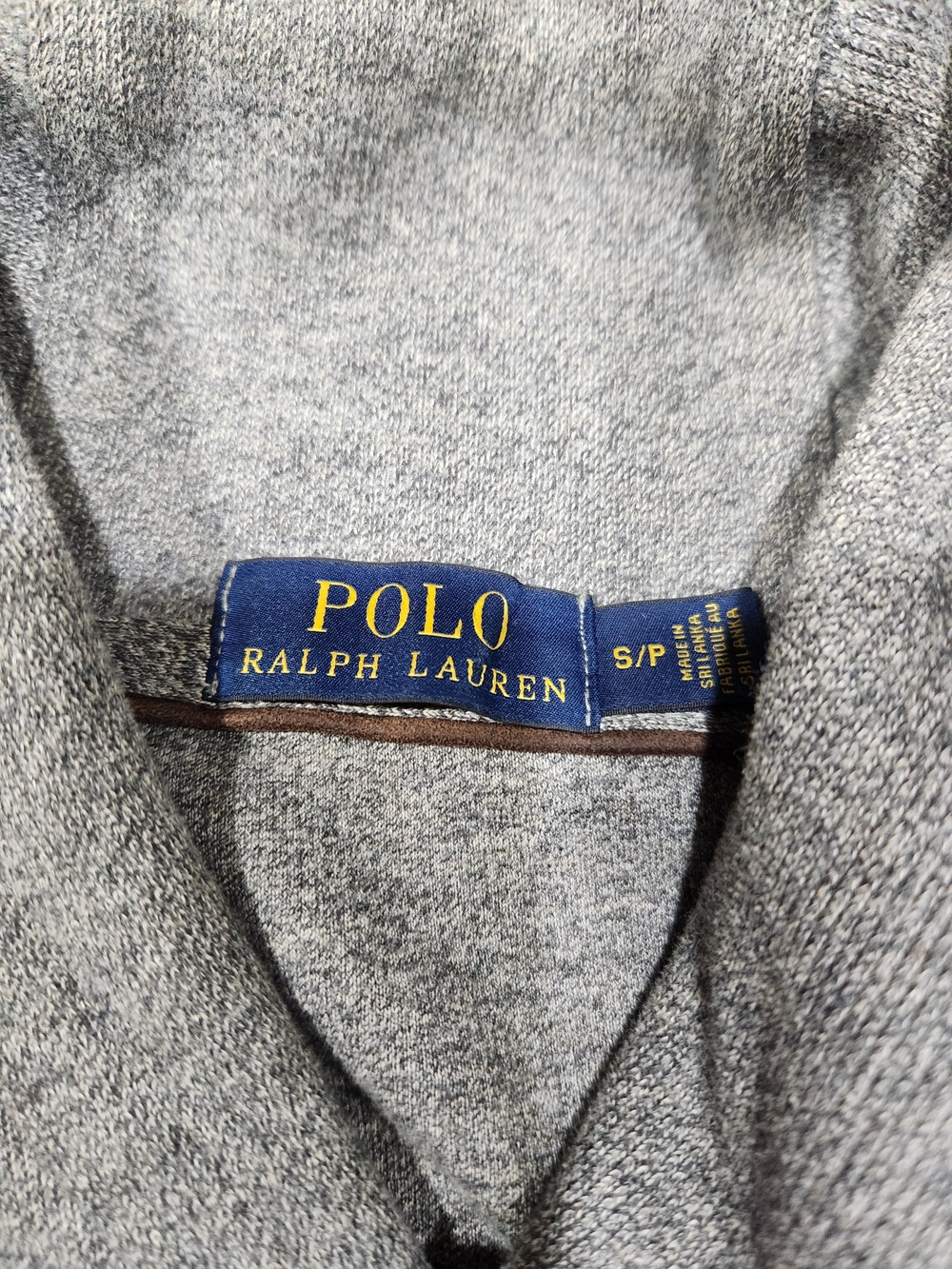 Ralph Lauren Heather Gray Shawl-Collar Button Pullover Men Small - Picture 3 of 6